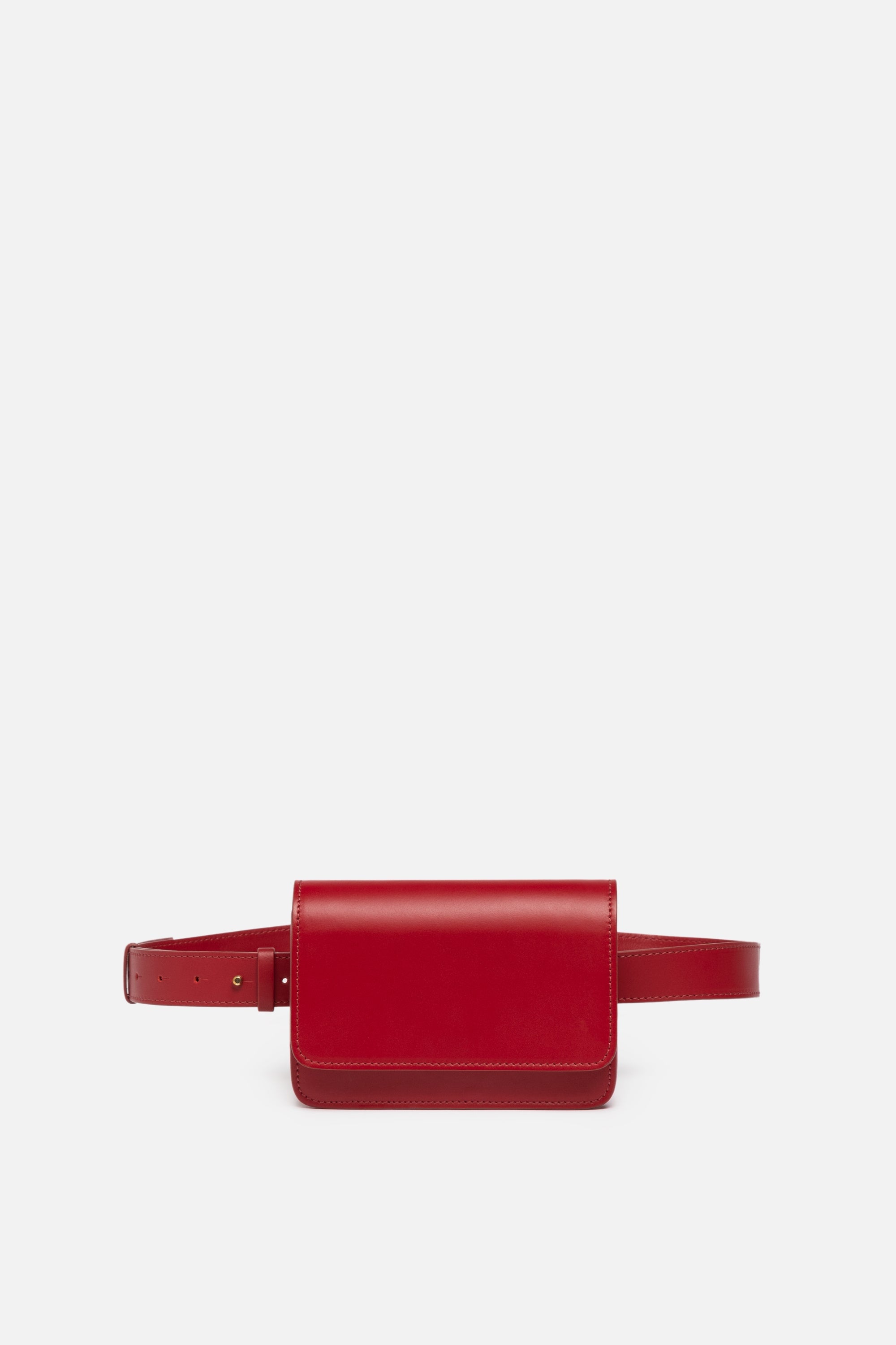 Parisian Leather Belt Bag in Maroon Black Owned Everything