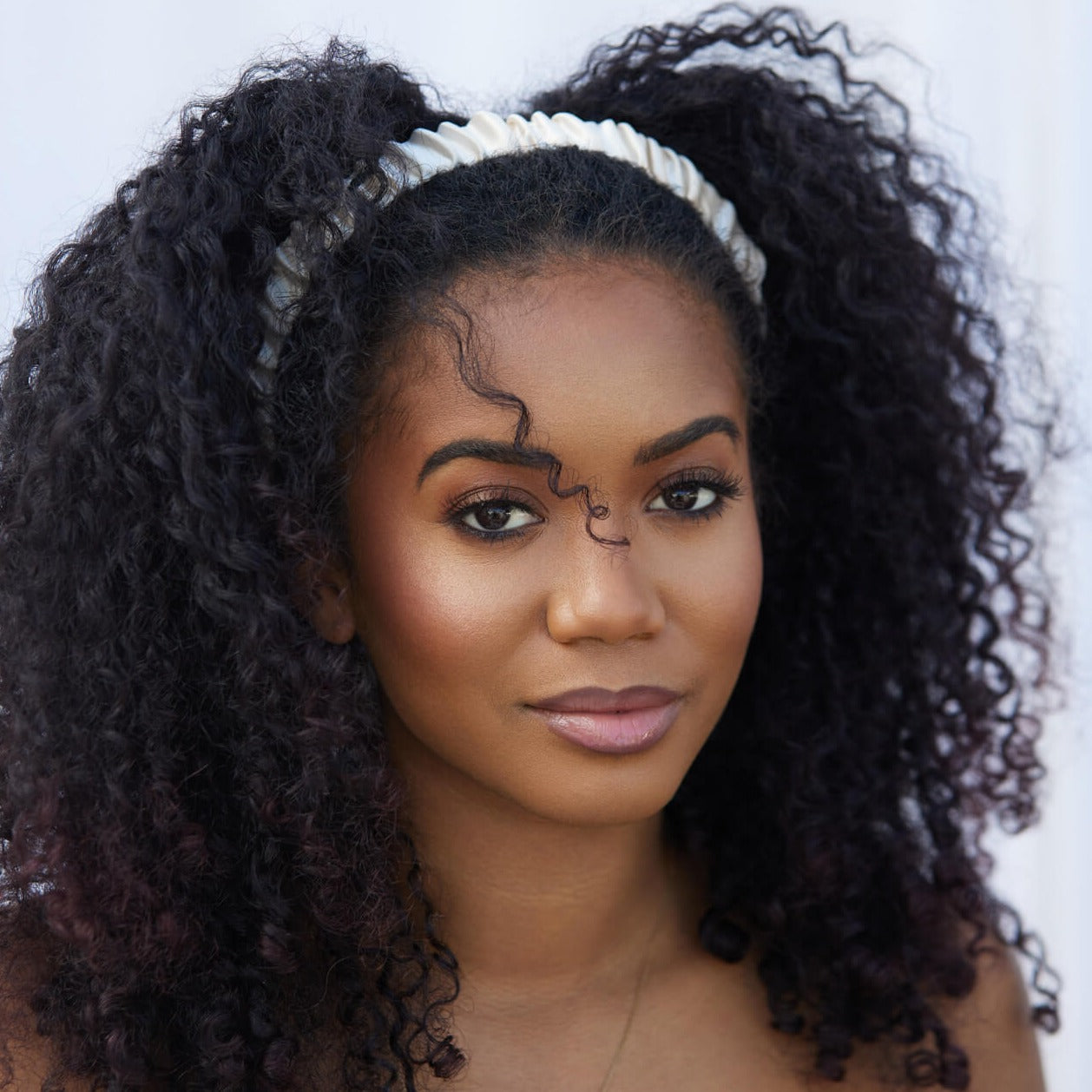 Horchata Satin Ruched Headband Black Owned Everything