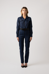 Adriana Striped Dark Blue Jumpsuit