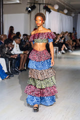 Ana Ruffled Cheetah Print Two-Piece Skirt Set