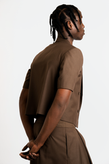 André Espresso Cropped Short Suit