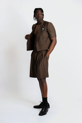 André Espresso Cropped Short Suit