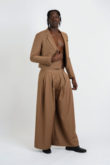 Bastien Tan Cropped Suit