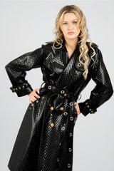 Trinity Quilted Vegan Leather Trench Coat