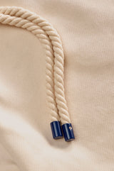 Label-Stitch Off-White Cotton Flare Sweatpants