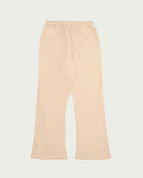 Label-Stitch Off-White Cotton Flare Sweatpants