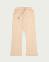 Label-Stitch Off-White Cotton Flare Sweatpants