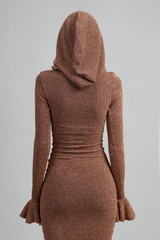 Govina Long Sleeve Copper Dress