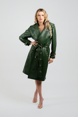Trinity Quilted Vegan Leather Trench Coat