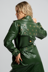 Trinity Quilted Vegan Leather Trench Coat
