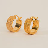 Woven Bar Hoop Earrings Small