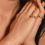 Woven Open Diamond Accent Signet Pinky Ring