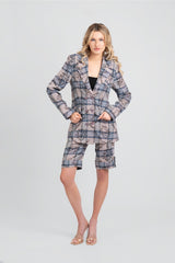 Kara Plaid Print Wool Blazer
