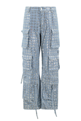 Kelly Cargo Sequin Denim Pants