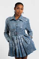 Michelle Sequin Denim Dress