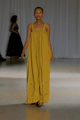 Paola Mustard Maxi Boho Dress