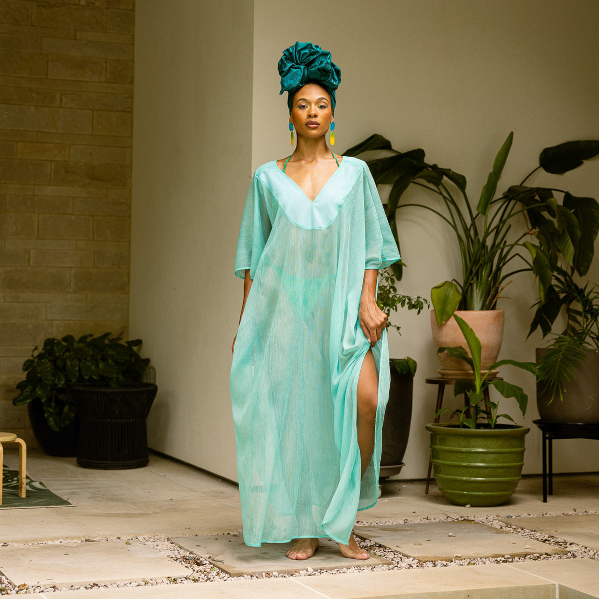 sheer kaftan dress Riva Sheer Kaftan