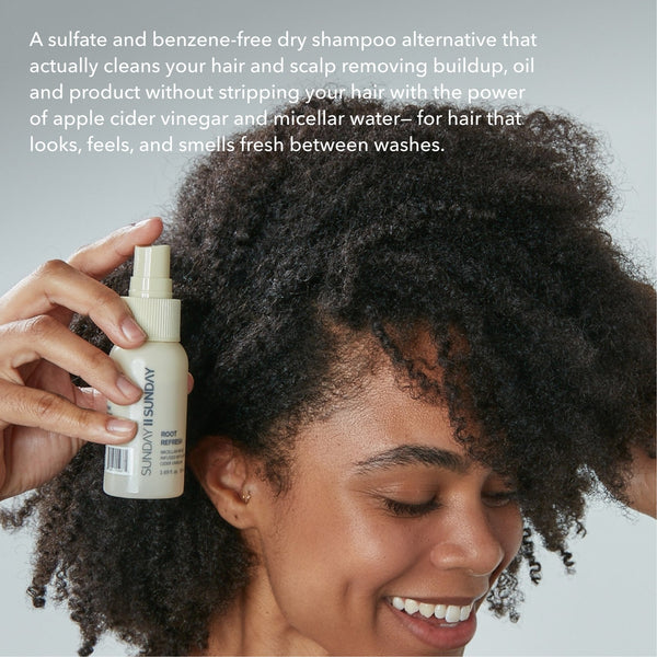 Travel Root Refresh Micellar Rinse Dry Shampoo Alternative Infused with Apple Cider Vinegar