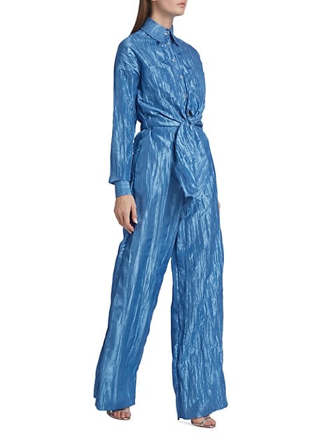 Signature Tie Front Jumpsuit | Cornflower Blue