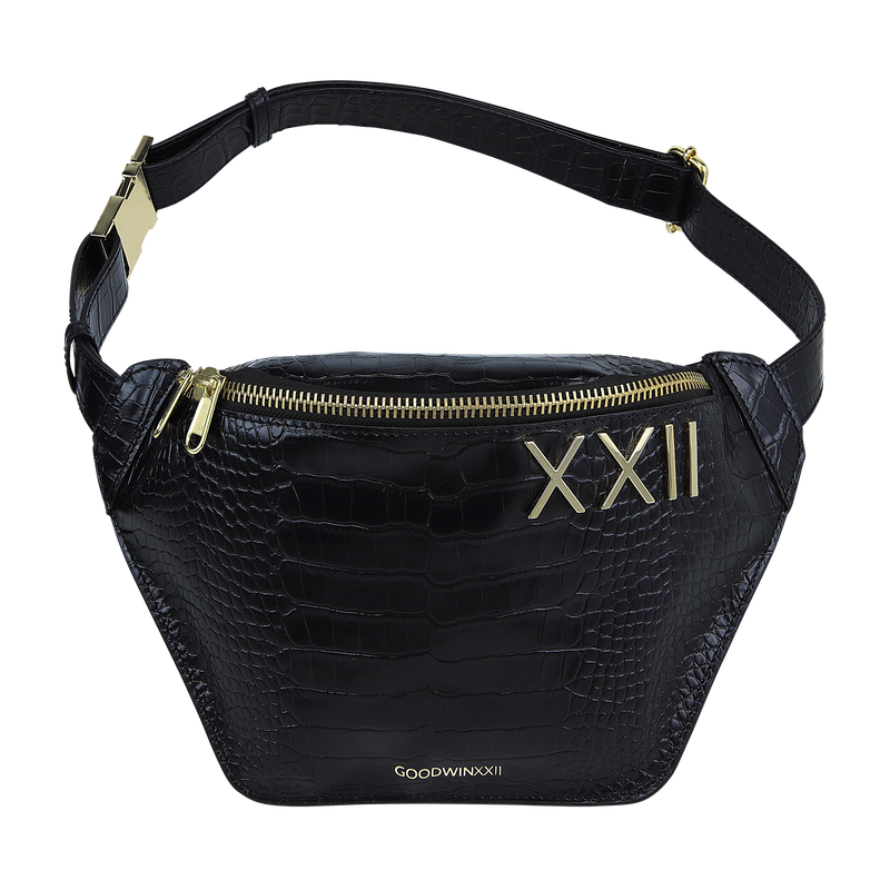 Midnight Black & Gold Fanny Pack