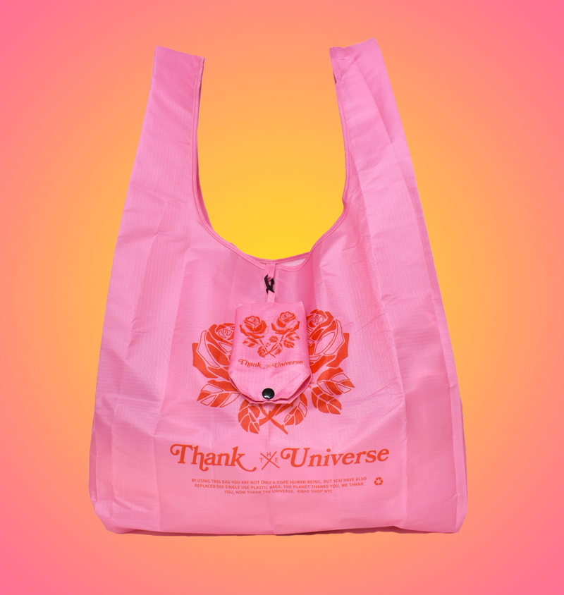 Large Foldable Reusable Bag with Keychain Attachment (Click Drop Down For All Designs)