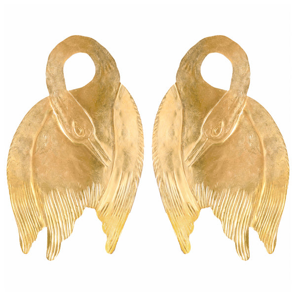 Gold Swan Earrings