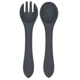 Silicone Spoon and Fork Set (Dark Gray)