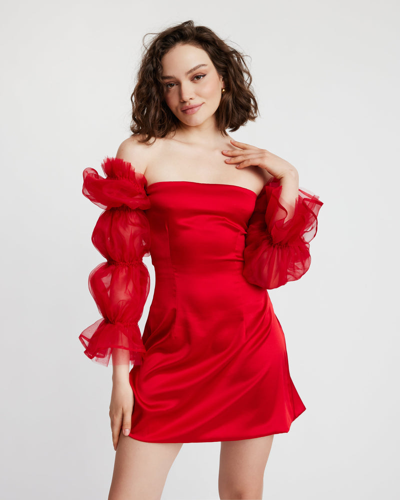 CLOUD SILK DRESS (RED)
