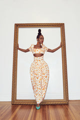 Printed Hour Glass Cut Out Dress
