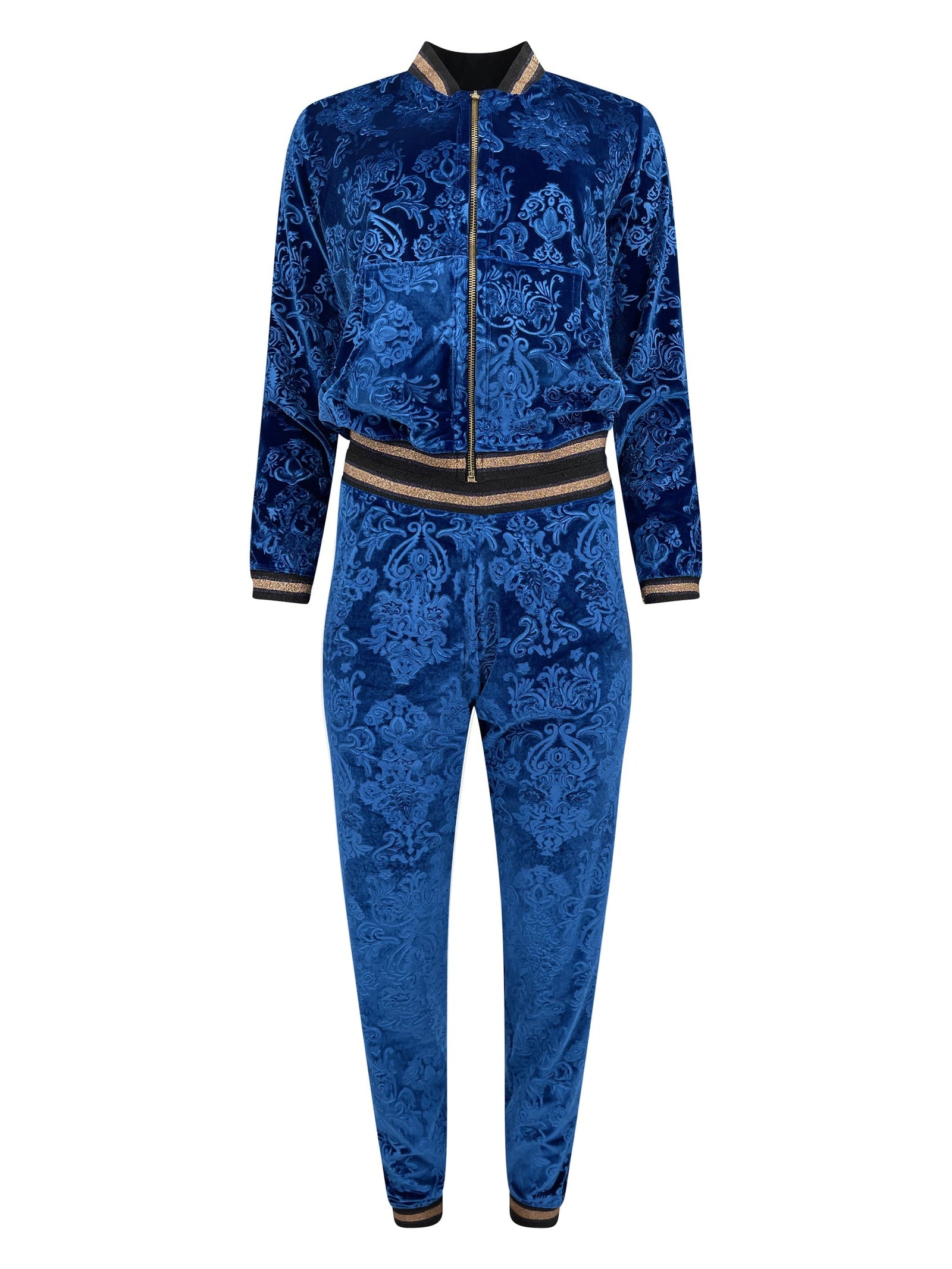 Blue velour tracksuit womens online