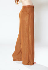 Brown Lurex Liza Pants