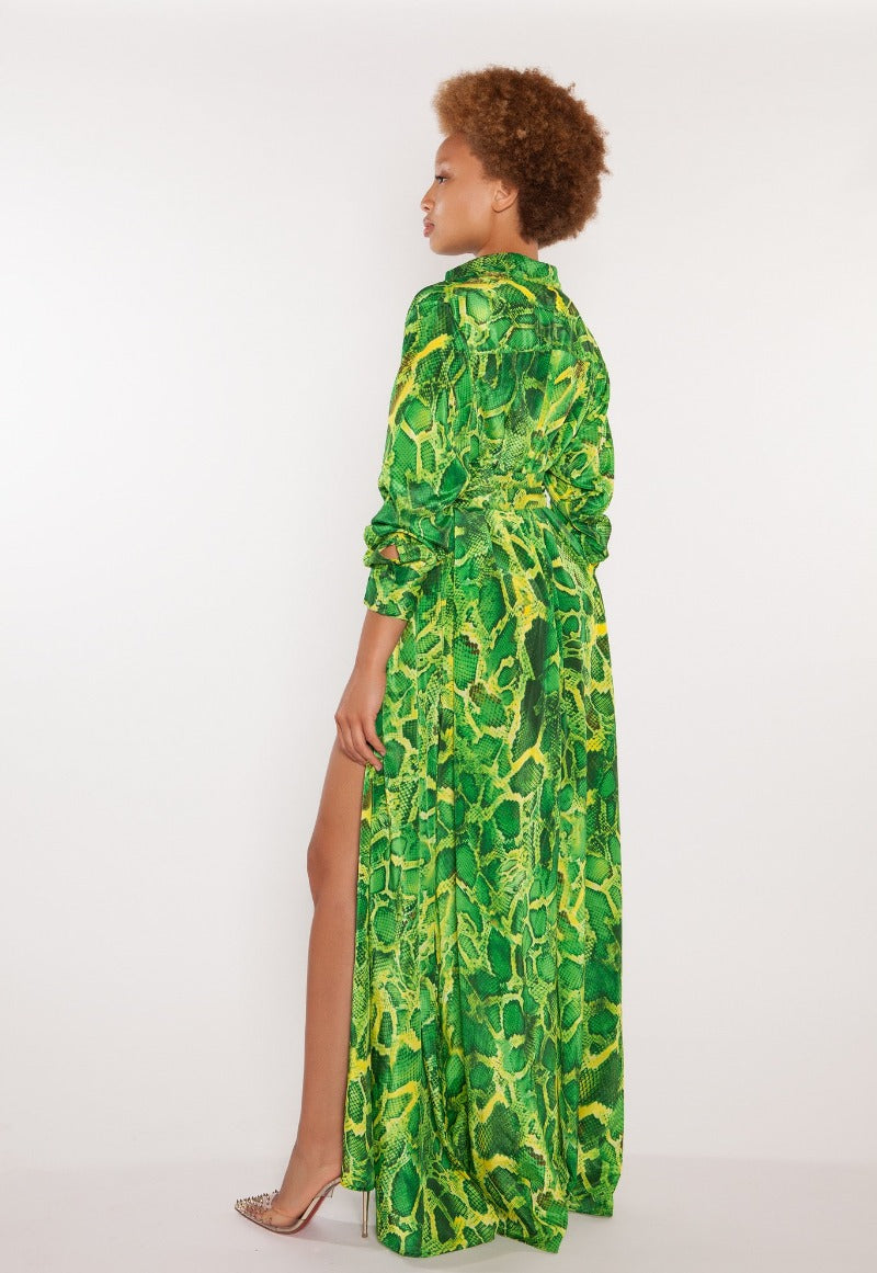 green snake print shirt dress Mango green snake print mini shirt dress