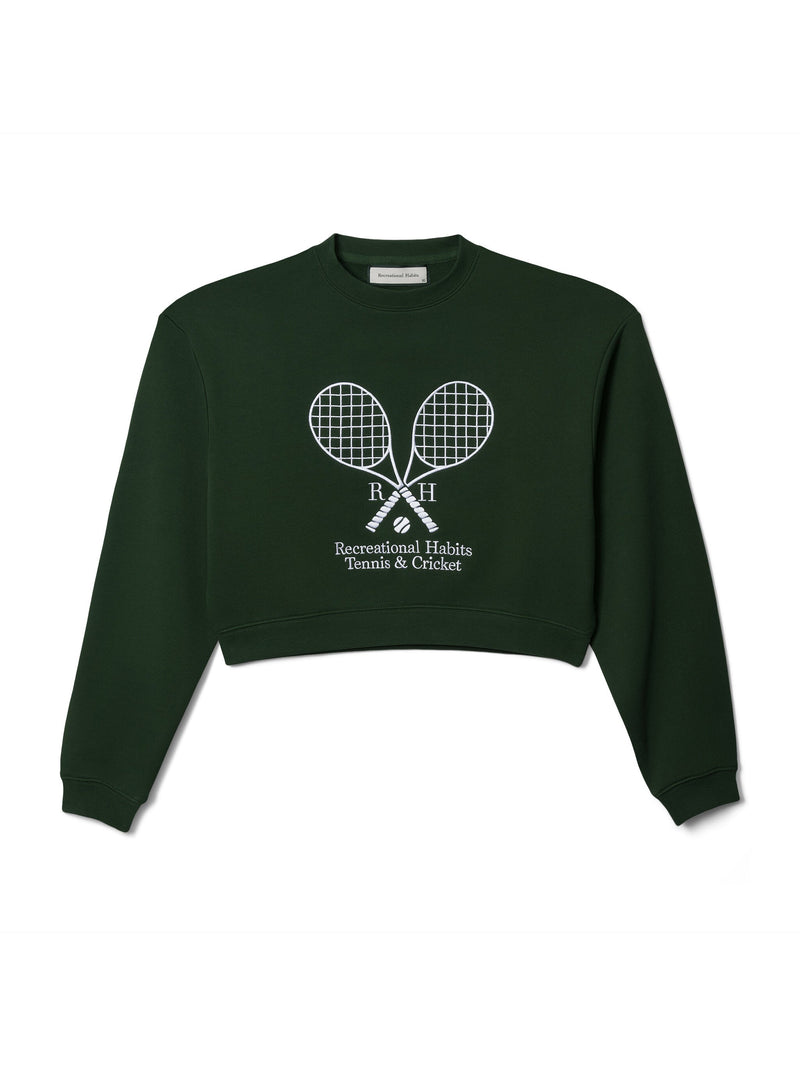Williams Cropped Crew in Green