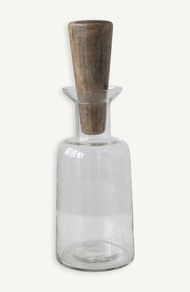 Glass and Wood Decanter
