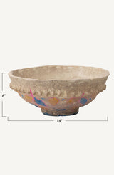 Distressed Decorative Paper Mache Bowl