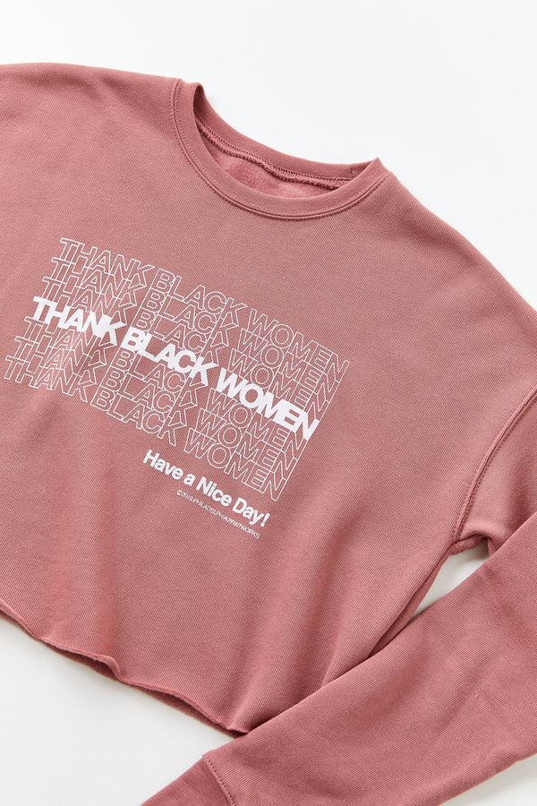 Thank Black Women Cropped Crewneck