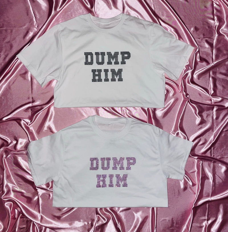 "DUMP HIM" Crop T-Shirt | White