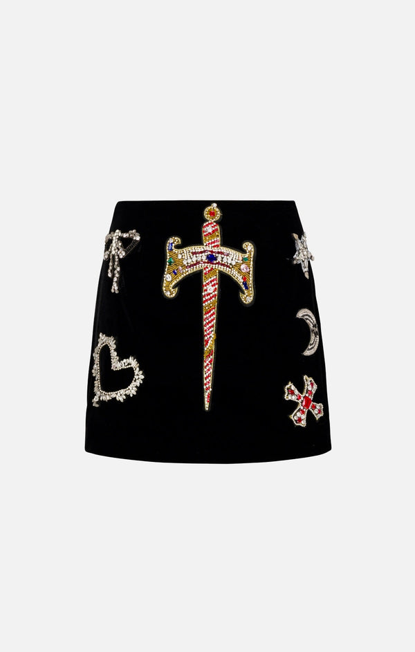 KNIGHT EMBELLISHED SKIRT