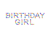 "BIRTHDAY GIRL" Crystal Confetti Triangle Bikini Top