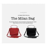 Milan Crossbody Leather Bag in Noir
