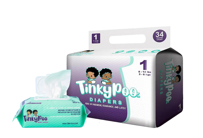 TinkyPoo Sampler (1 diaper pack/1 wipe pack)