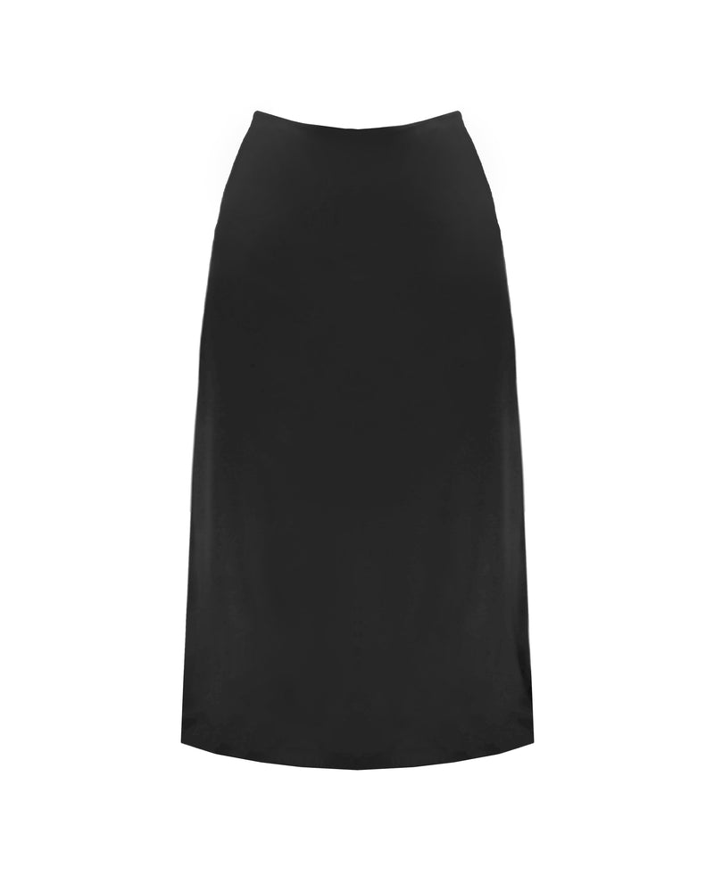 Toni Zipper-Slit Skirt in Black