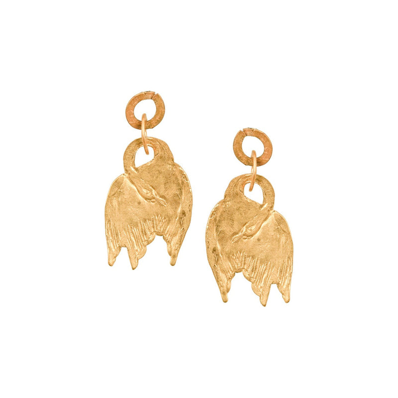 Little Gold Swan Earrings